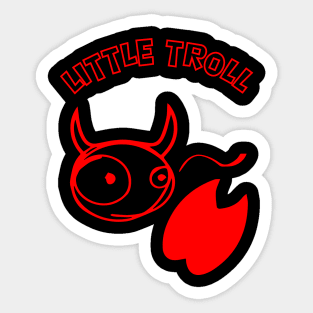 Red Little Troll stamps and is flicking its tail Sticker